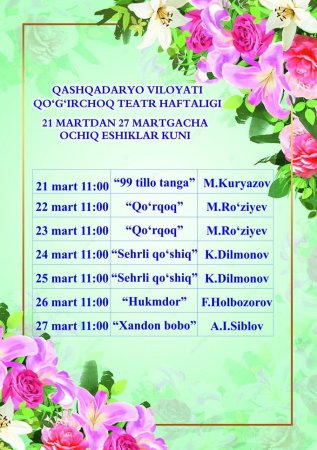 Teatr haftaligi ro'yxati